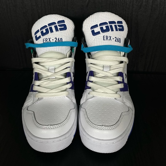 CONVERSE ERX 260 Mid White/Court Purple/Bold Jade - Picture 2 of 9